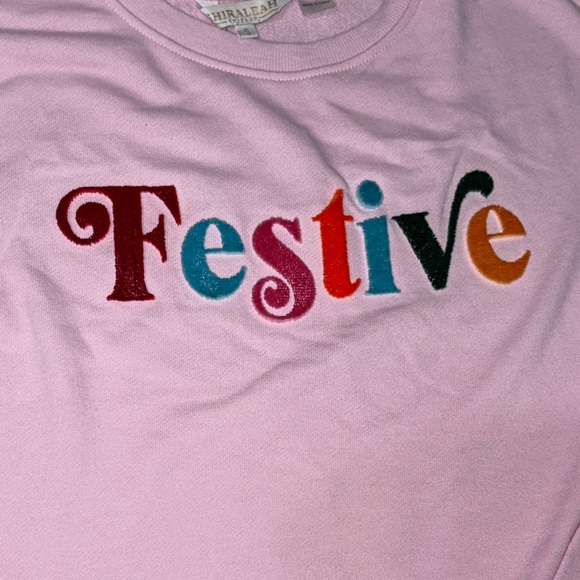 Women's Colorful 'Festive' Pink Sweatshirt - Picture 3 of 3